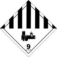 DOT Hazardous Material Handling Labels, 4" L x 4" W, Black on White SGQ530 | Seaboard Industrial Supply Comp