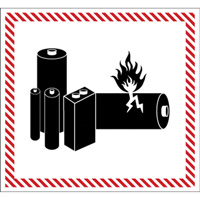 Hazardous Material Handling Labels, 4-1/2" L x 5-1/2" W, Black on Red SGQ532 | Seaboard Industrial Supply Comp
