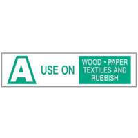 "A Use on Wood Paper Textiles and Rubbish" Labels, 6" L x 1-1/2" W, Green on White SY238 | Seaboard Industrial Supply Comp