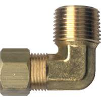 90° Pipe Elbow Fitting, Tube x Male Pipe, Brass, 1/4" x 1/2" NIW399 | Seaboard Industrial Supply Comp