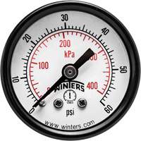 Economy Pressure Gauge, 1-1/2" , 0 - 60 psi, Back Mount, Analogue YB862 | Seaboard Industrial Supply Comp