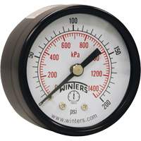 Economy Pressure Gauge, 2" , 0 - 200 psi, Back Mount, Analogue YB871 | Seaboard Industrial Supply Comp