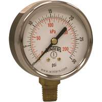 Economy Pressure Gauge, 2-1/2" , 0 - 30 psi, Bottom Mount, Analogue YB880 | Seaboard Industrial Supply Comp