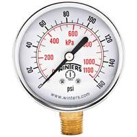 Economy Pressure Gauge, 2-1/2" , 0 - 160 psi, Bottom Mount, Analogue YB883 | Seaboard Industrial Supply Comp