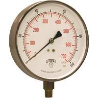 Contractor Pressure Gauge, 4-1/2" , 0 - 100 psi, Bottom Mount, Analogue YB900 | Seaboard Industrial Supply Comp