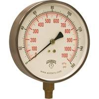 Contractor Pressure Gauge, 4-1/2" , 0 - 160 psi, Bottom Mount, Analogue YB901 | Seaboard Industrial Supply Comp